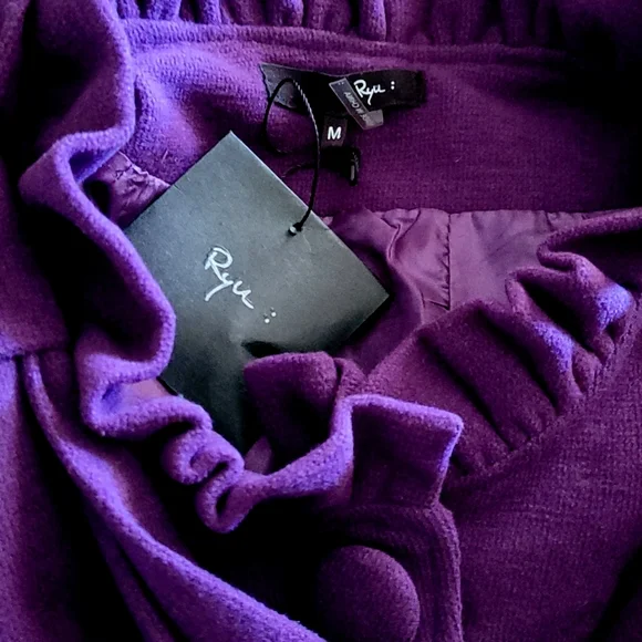 NWT Ryu Swing Coat Jacket in Purple Puff Sleeves & Big Bow Size Medium - Picture 13 of 13